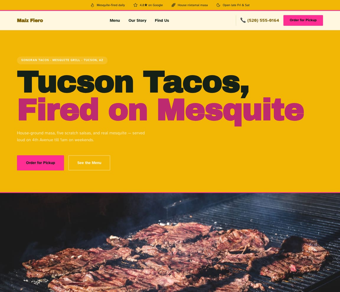 Taquería / Mexican website template preview