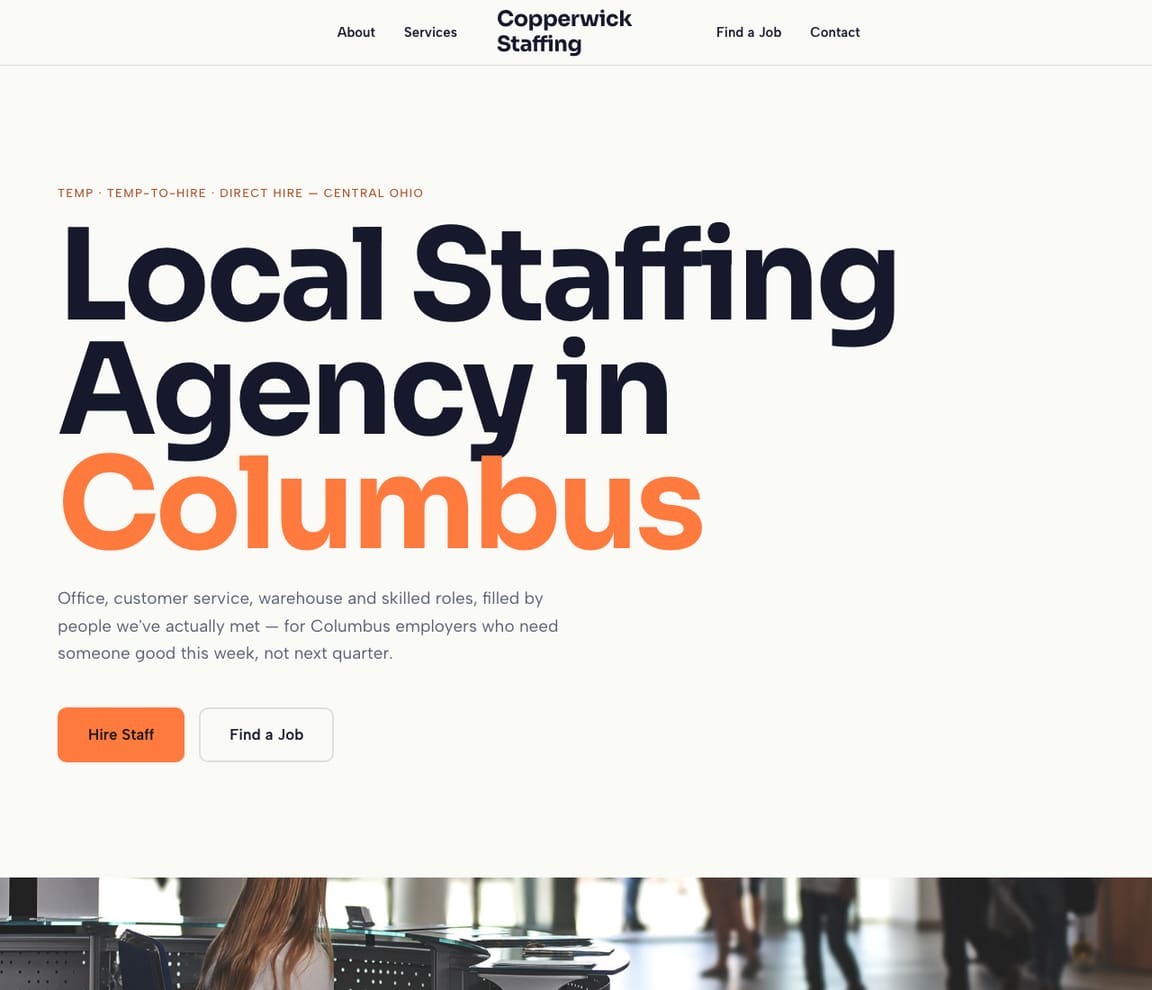 Modern Staffing Agency website template preview