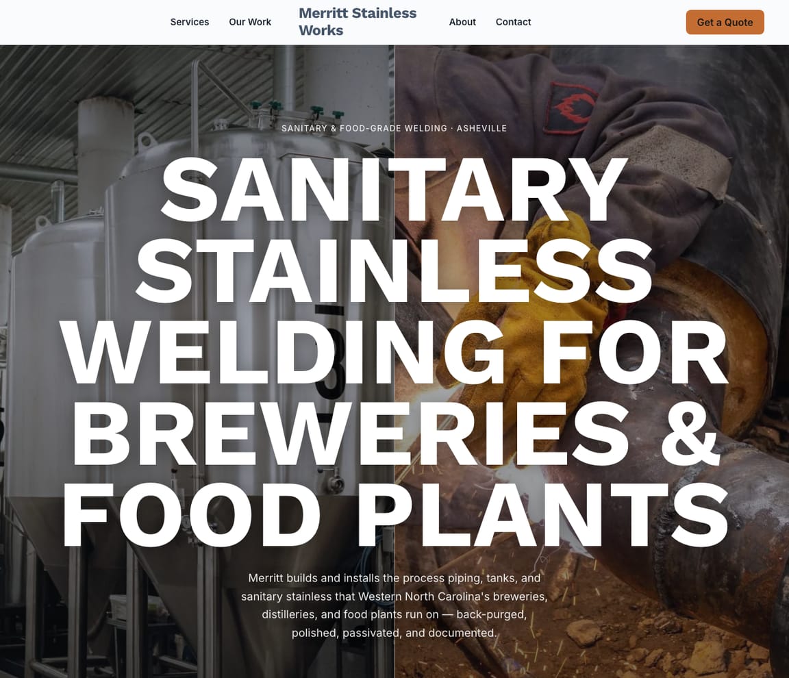 Stainless Welding website template preview