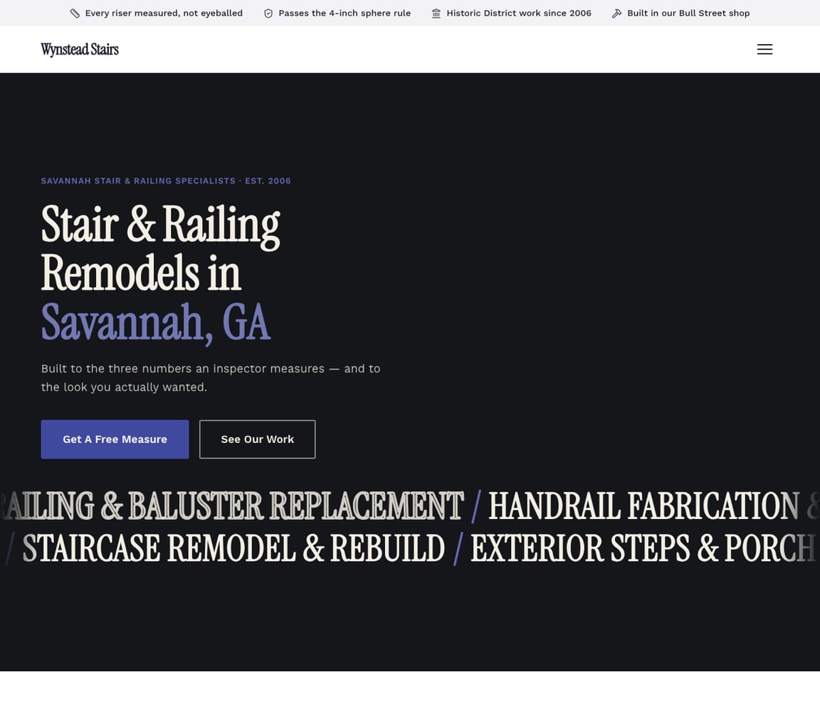 Staircase & Railing Remodel website template preview