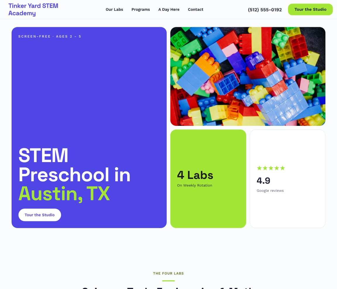 STEM Preschool / Early Learning Academy website template preview