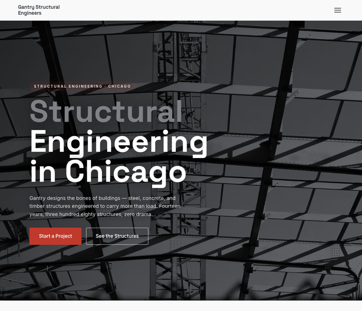 Structural Engineering website template preview