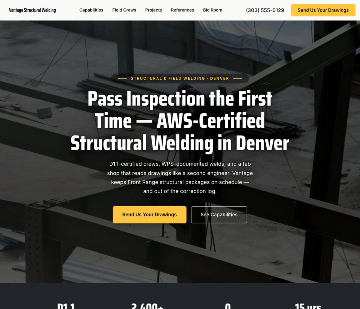 Structural Welding website template preview