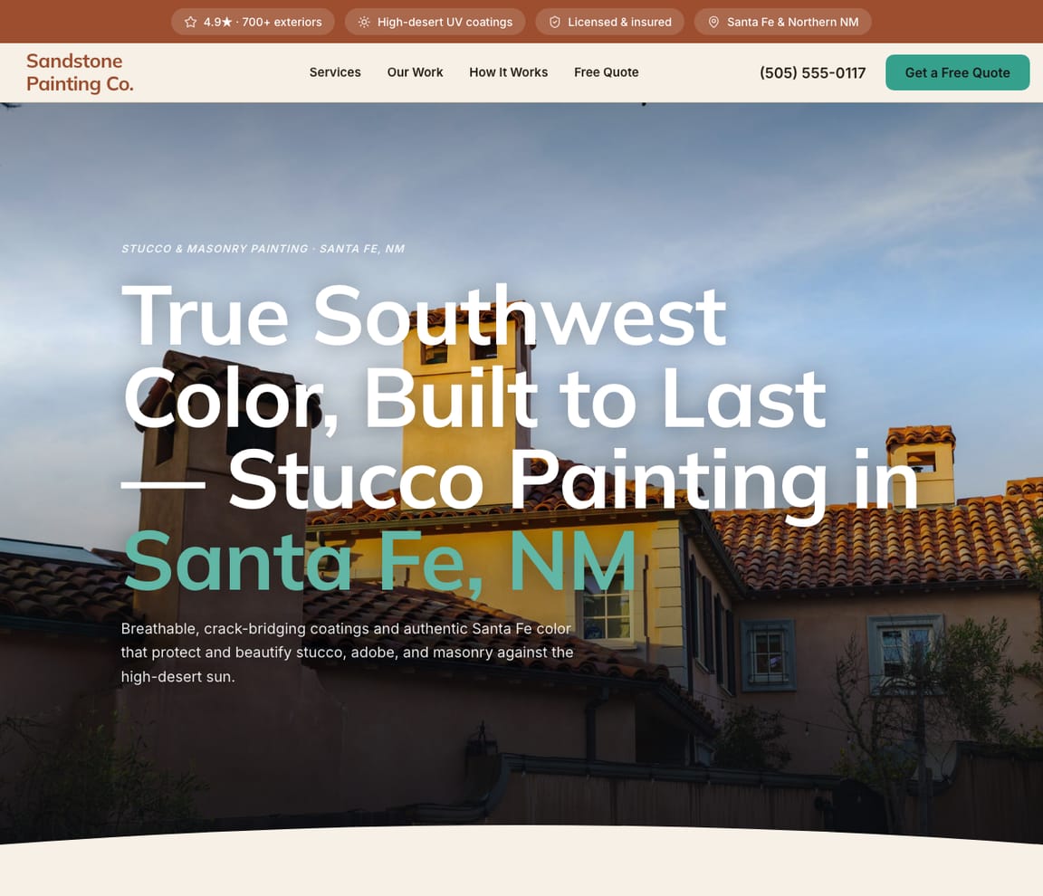 Stucco & Masonry Painting website template preview