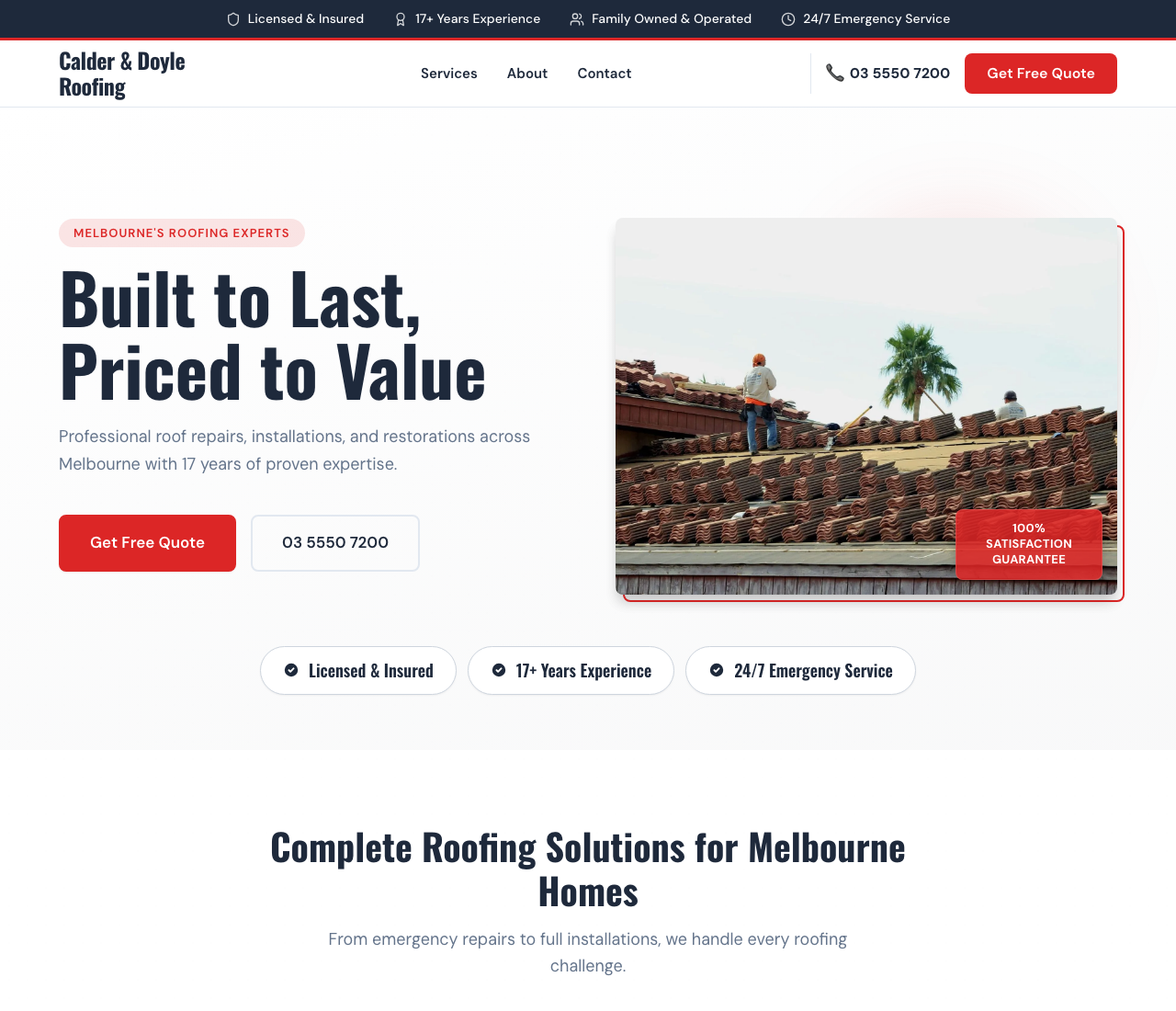 Roofer website template