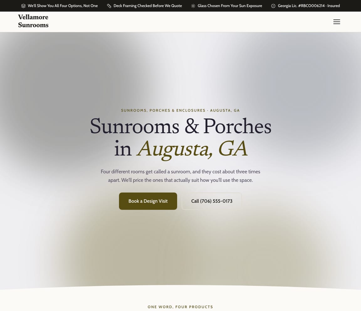 Sunrooms & Patio Enclosures website template preview