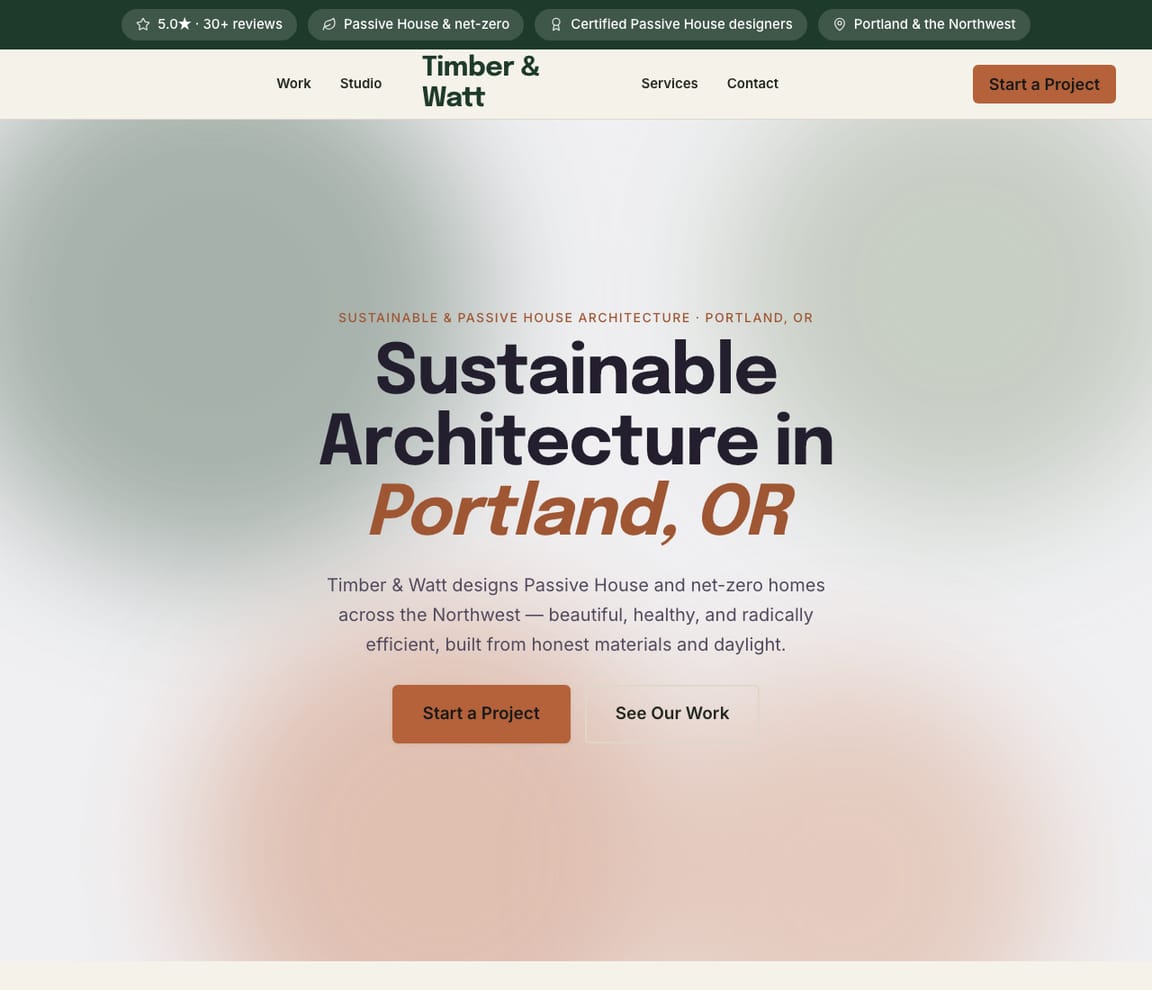 Sustainable Architect website template preview