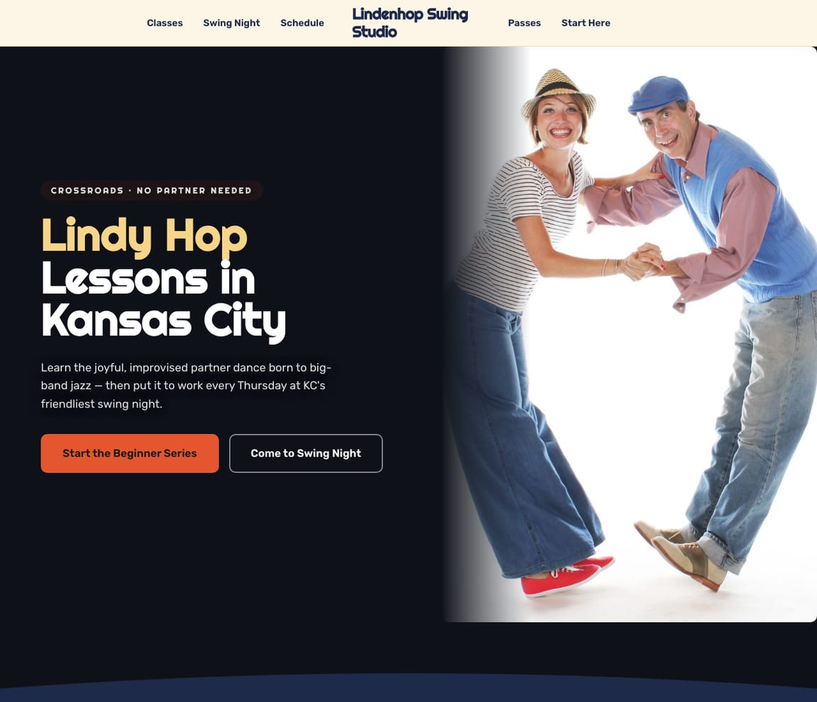 Swing Dance Studio website template preview
