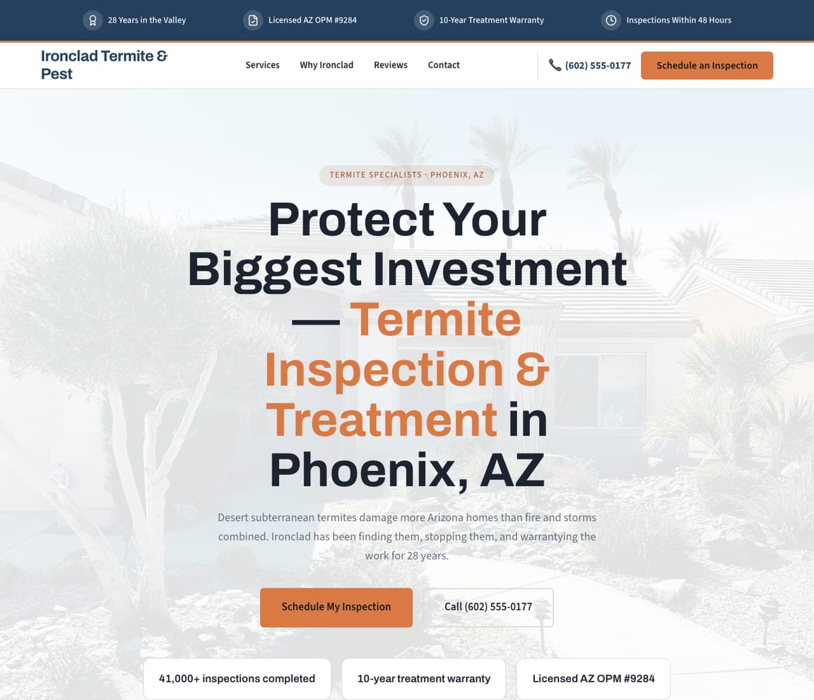 Termite Specialists website template preview