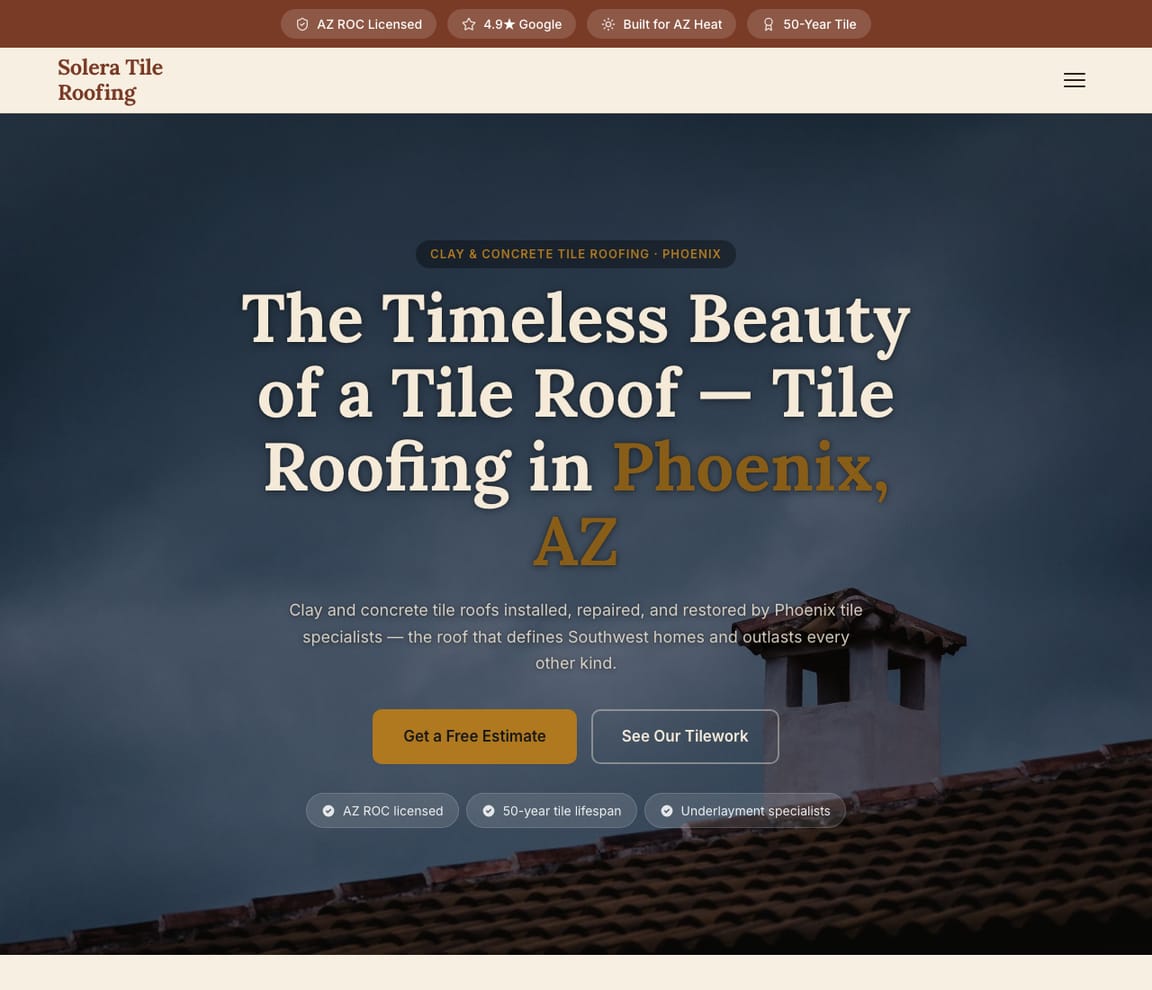 Roofing - Tile Roofing website template preview