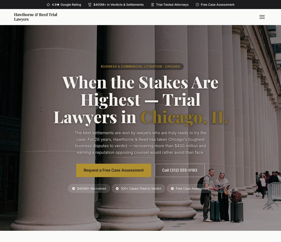 Business Litigation Lawyer website template preview