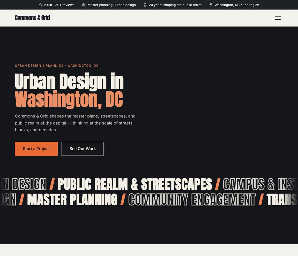 Urban Design & Planning Studio website template preview