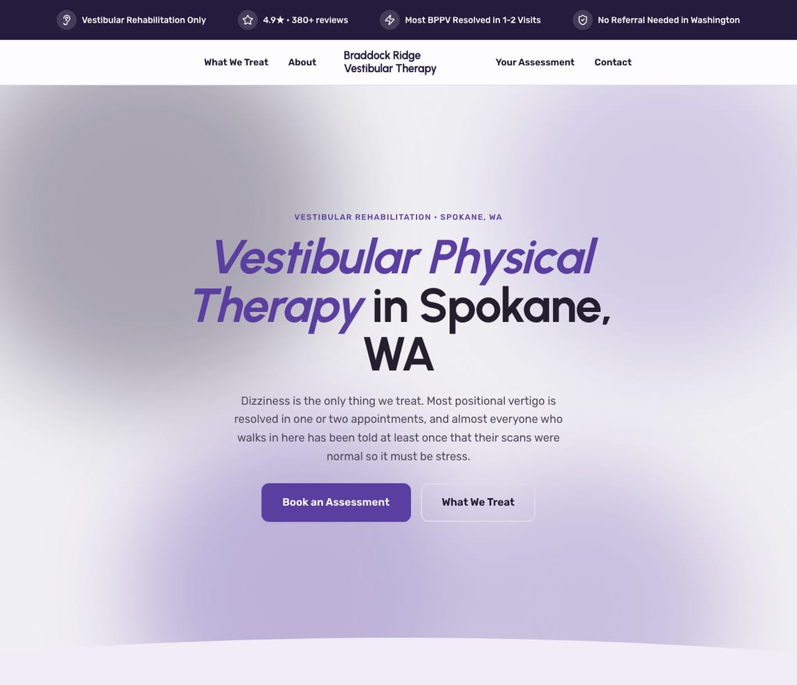 Vestibular Physical Therapy website template preview
