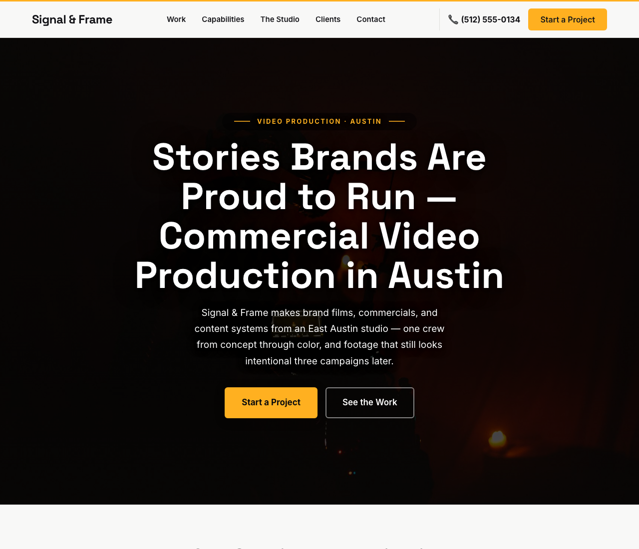 videography website template