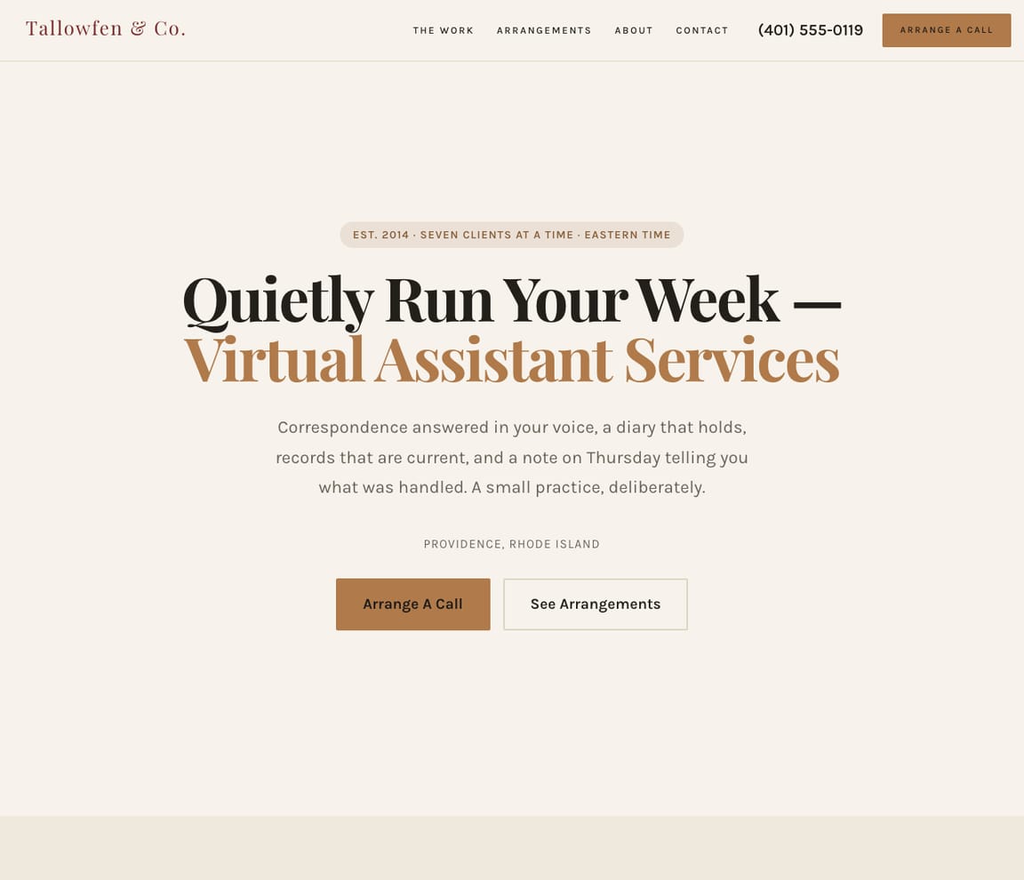 Editorial Assistant Practice website template preview