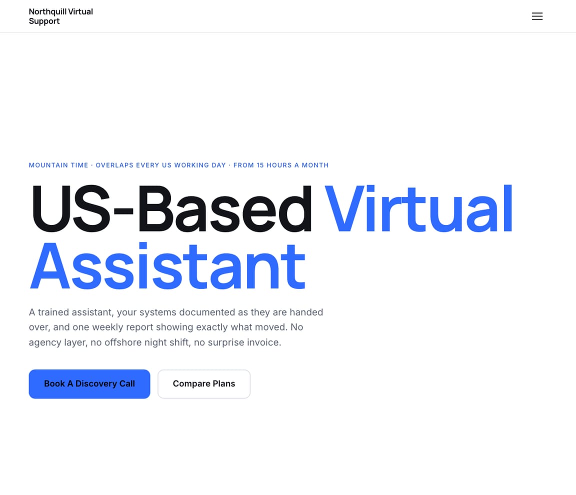 Virtual Assistant website template