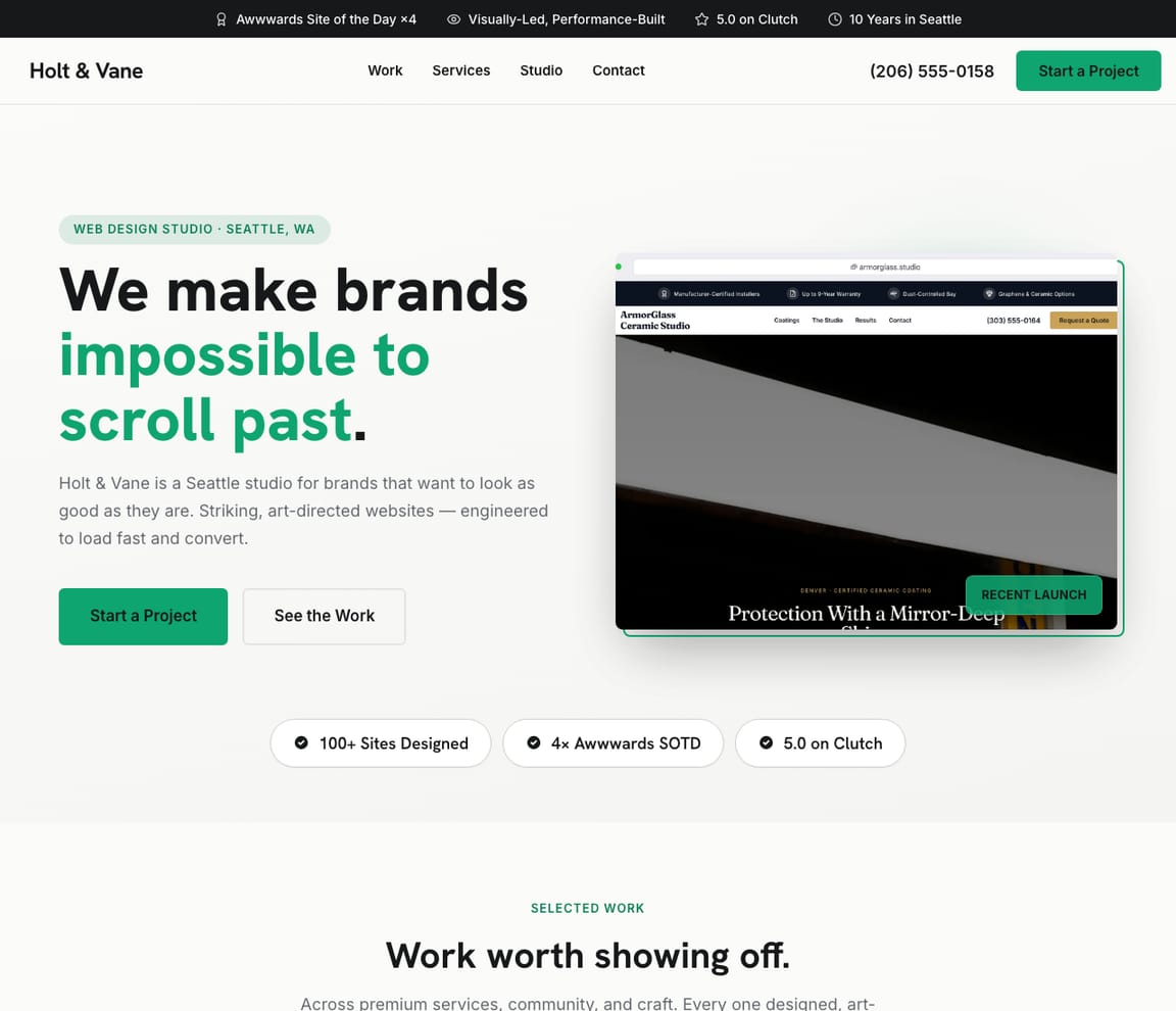Portfolio Web Design Studio website template preview