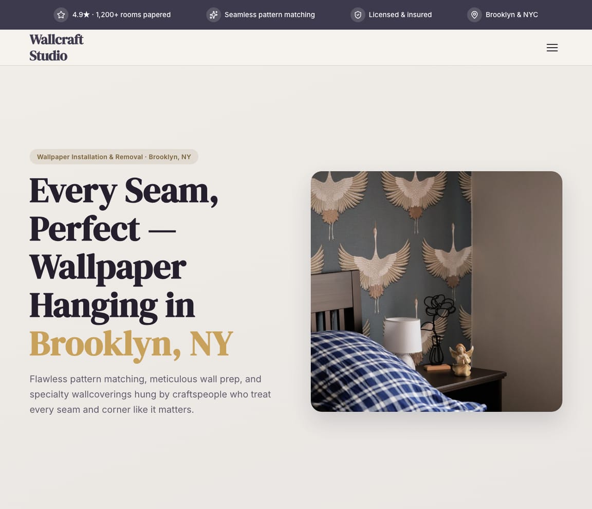 Wallpaper Installation website template preview