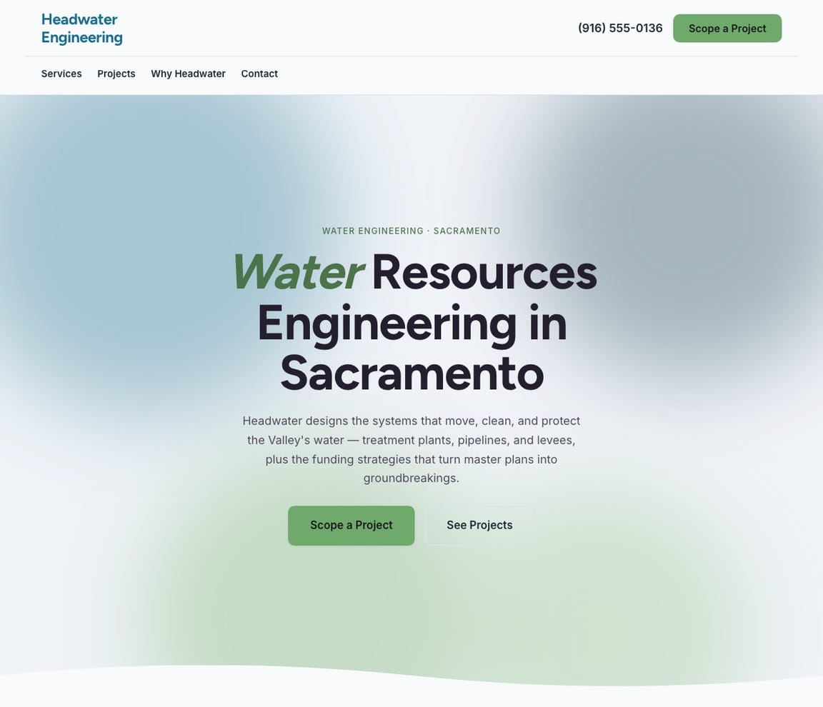 Water Engineering website template preview