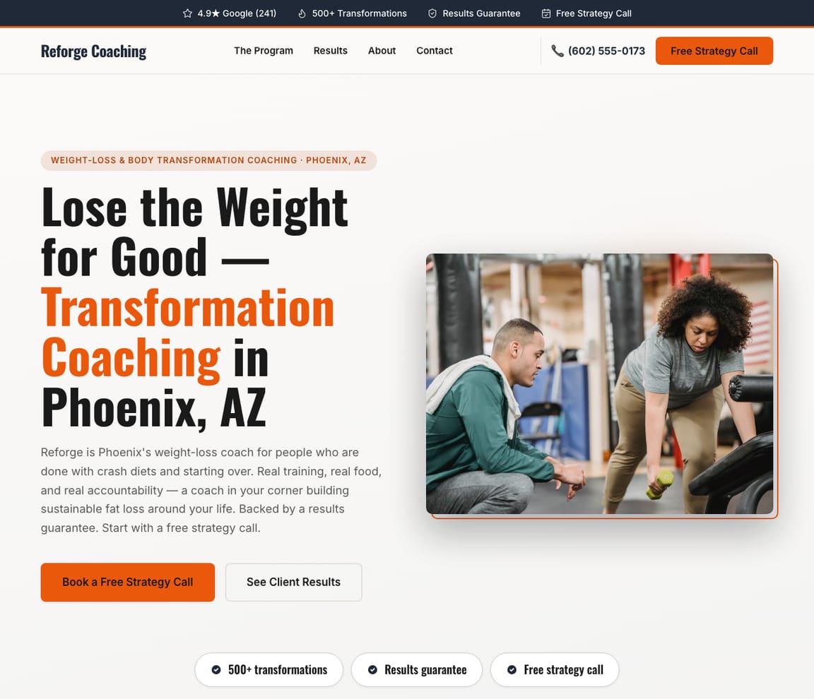 Weight-Loss Coach website template preview