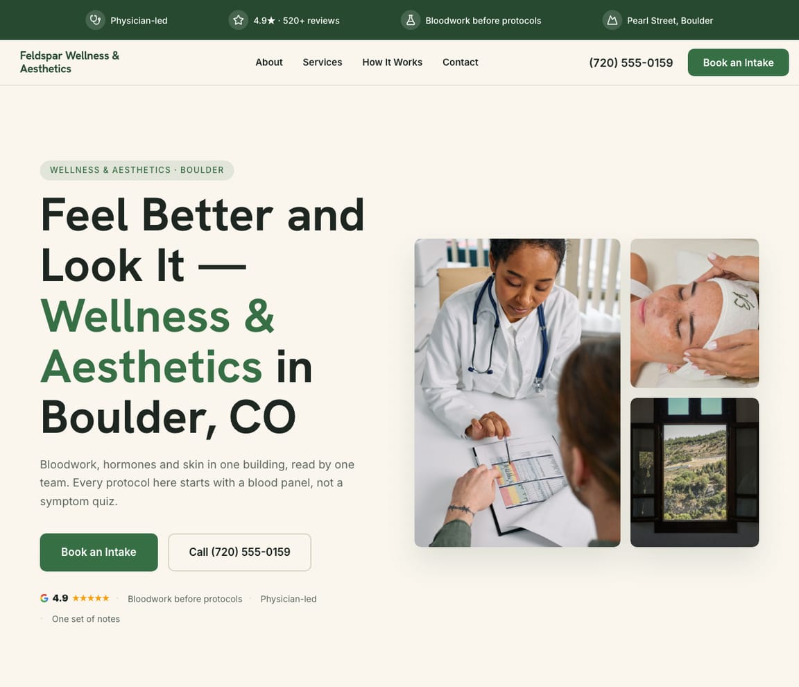 Wellness & Aesthetics website template preview