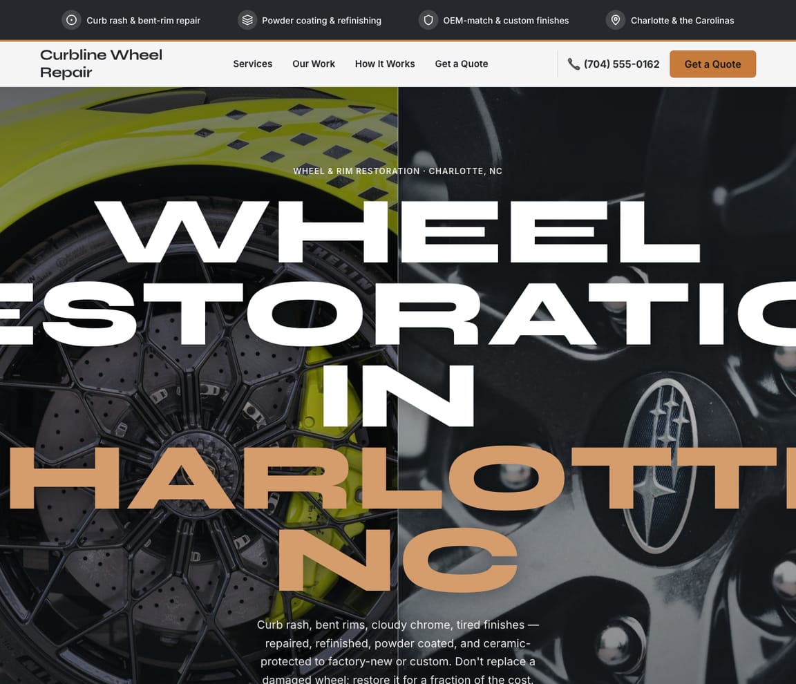 Wheel & Rim Restoration website template preview