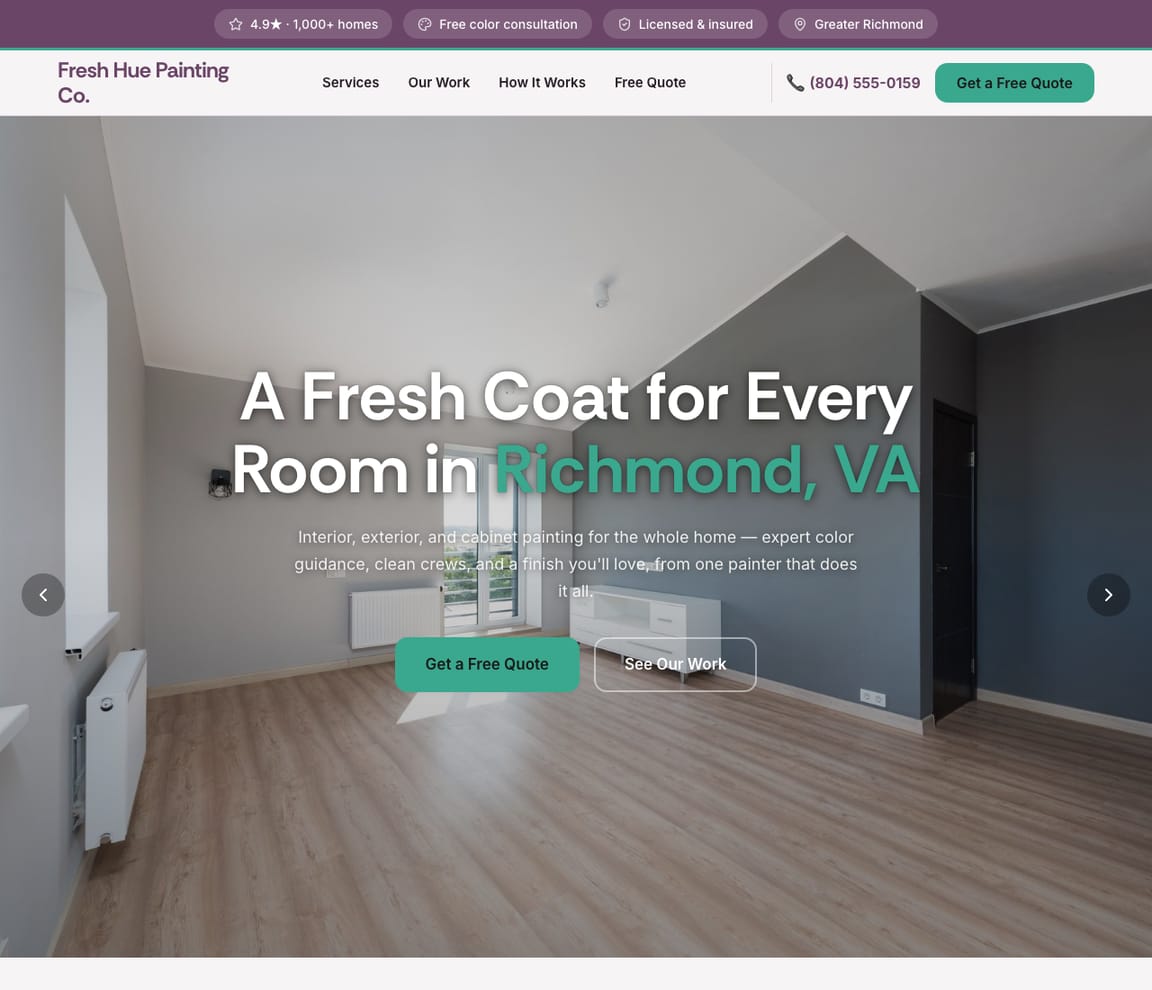 Whole-Home Color Refresh website template preview