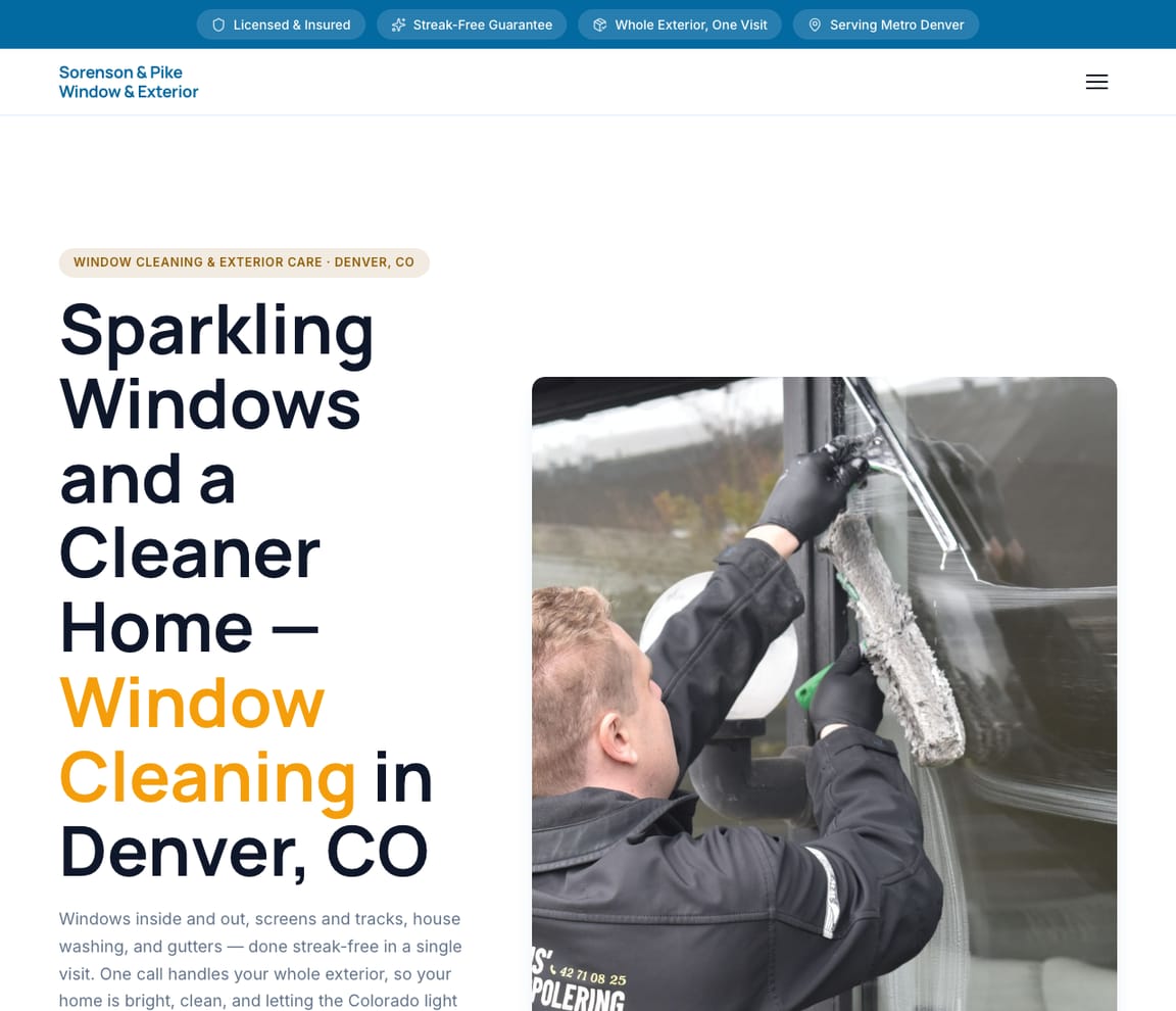 Window & Exterior Cleaning website template preview