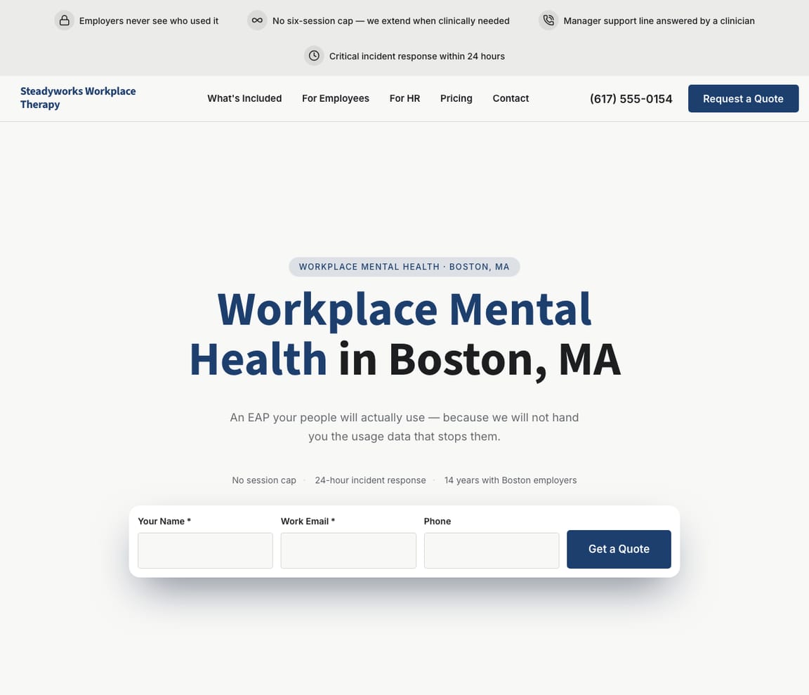 Workplace Mental Health & EAP website template preview